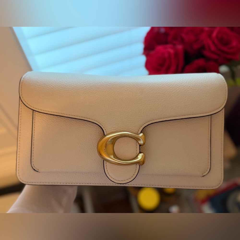 Coach Cream Clutch with Gold Accent